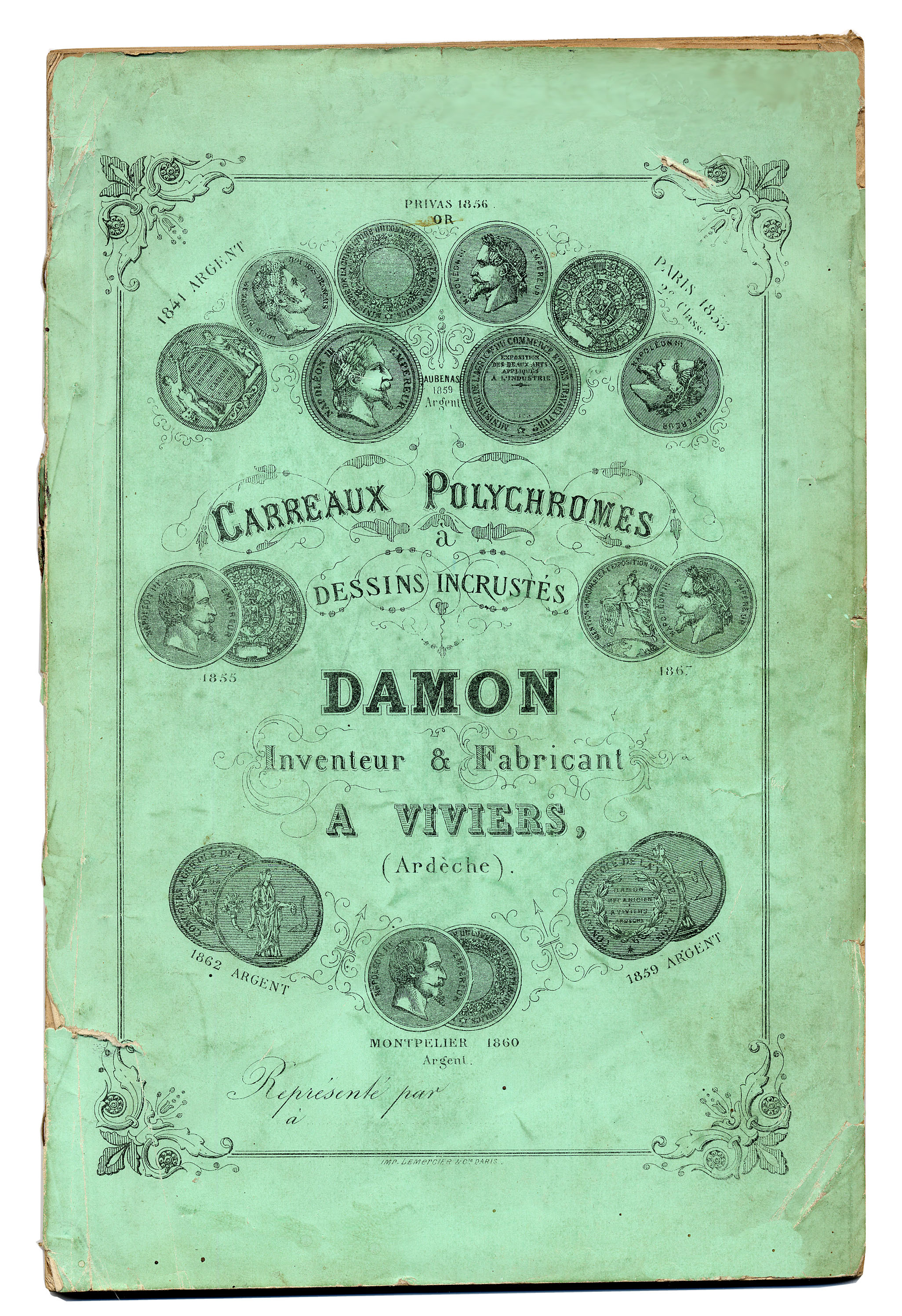  Brochure publicitaire de la fabrique Damon, Viviers, [1890]. BIB-4 BR 1204.